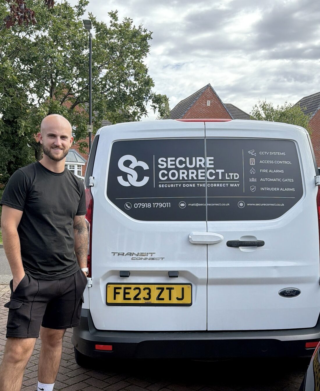 Matt, founder of Secure Correct, beside the branded Secure Correct van